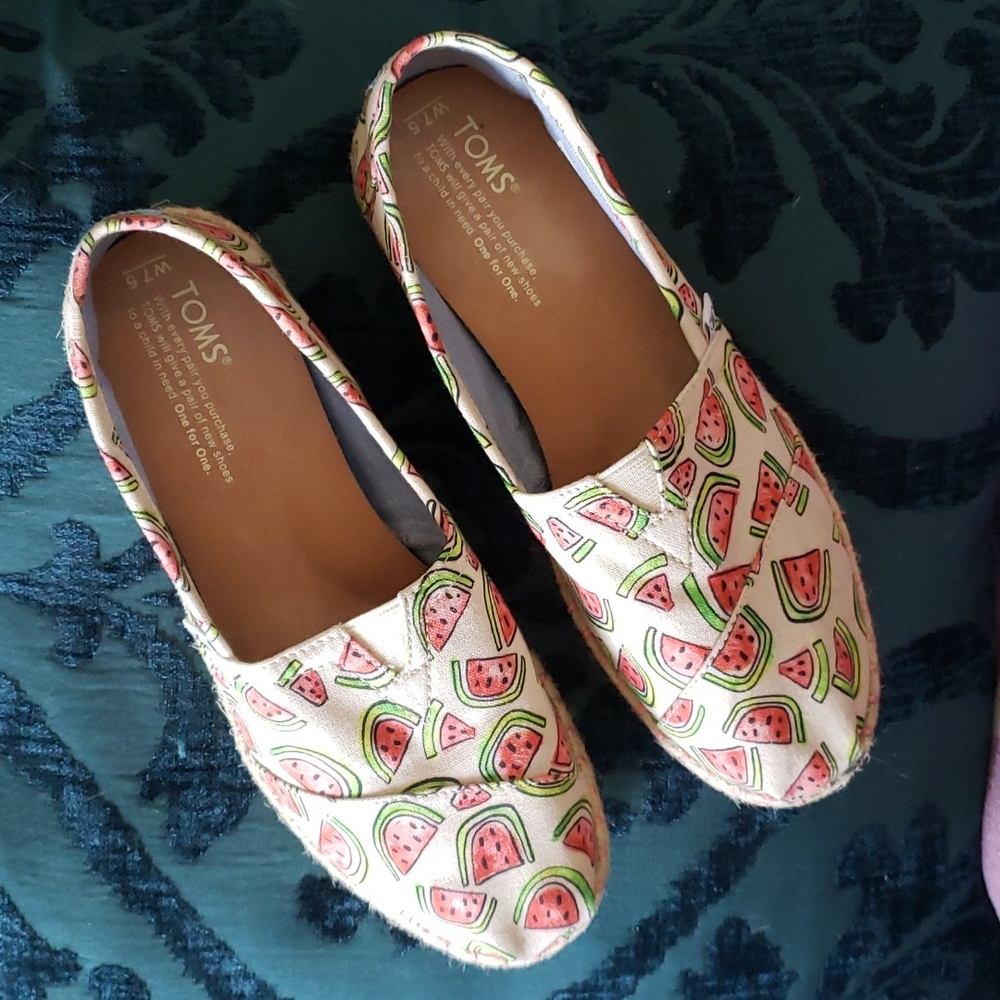 Toms women's Alpargata Watermelon Flats size 7.5